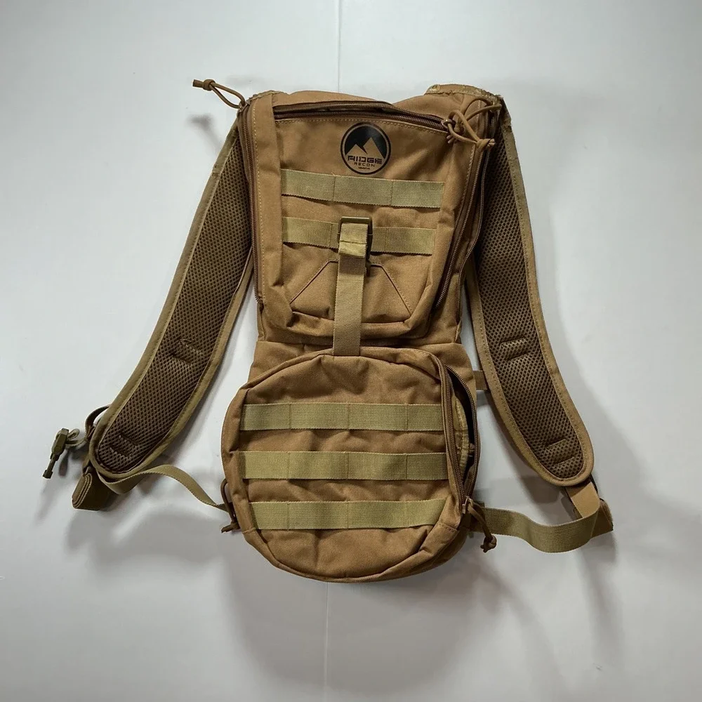 Ridge Recon Tactical Hydration Pack Backpack Coyote Tan OS MOLLE Hiking Gorpcore